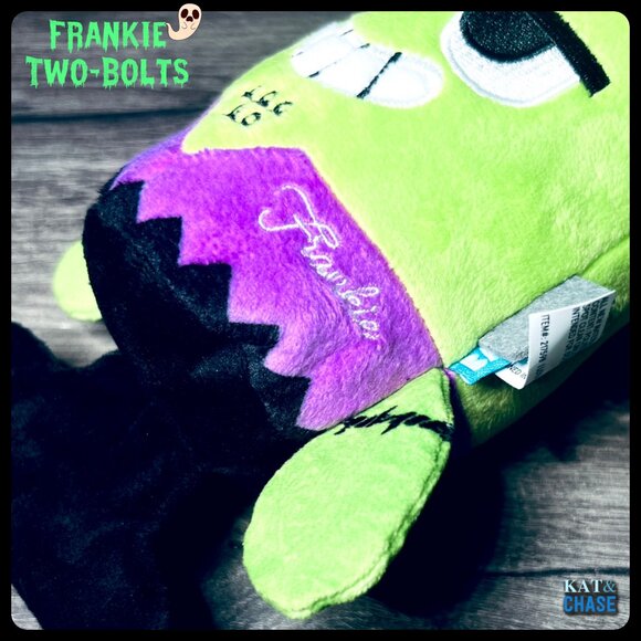 NWT Bark Box Frankie Two Bolts Frankenstein Halloween Plush Green Sz L Dog Toy - Picture 4 of 10